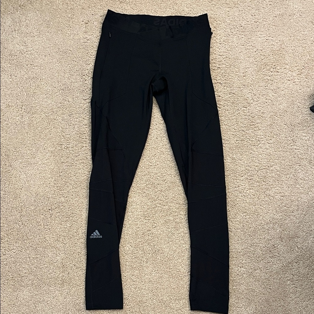 Adidas Men's Black Leggings with Logo